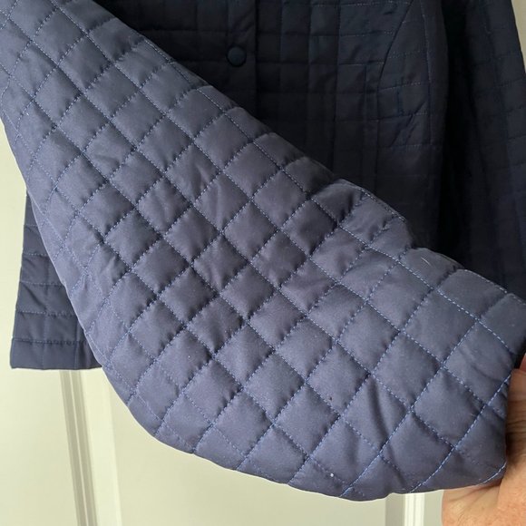 NWT Eley Kishimoto Quilted Jacket, Balloon Sleeves, Navy, Women's UK 10, US 6 - Picture 4 of 16